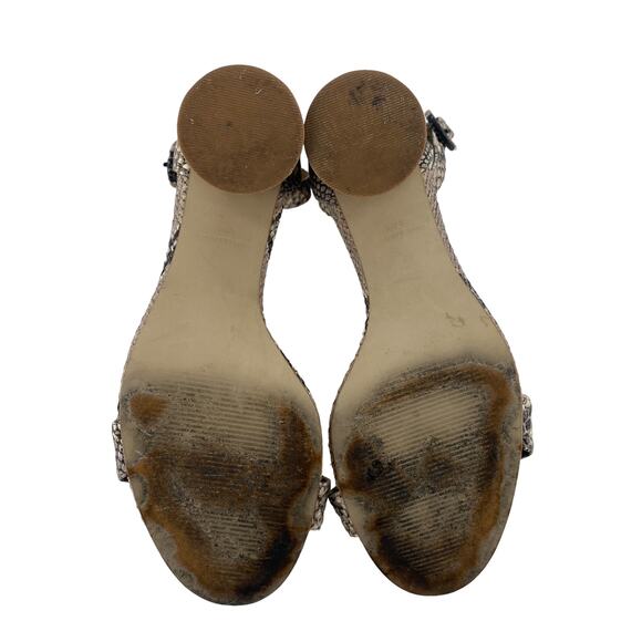 Women's STEVE MADDEN Size 6 Sara Faux Snakeskin Ankle Strap High Heel Sandals - Picture 8 of 13